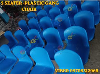 5 seater blue gang chair